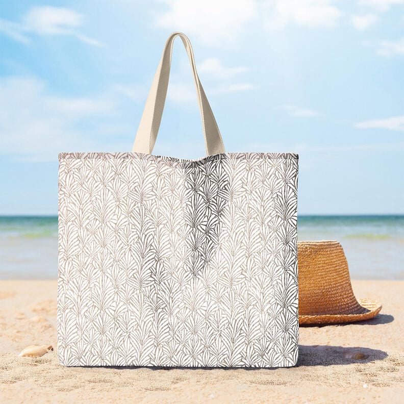 cotone rivestito Fronde di palma astratte &ndash; talpa/avorio,  image number 5