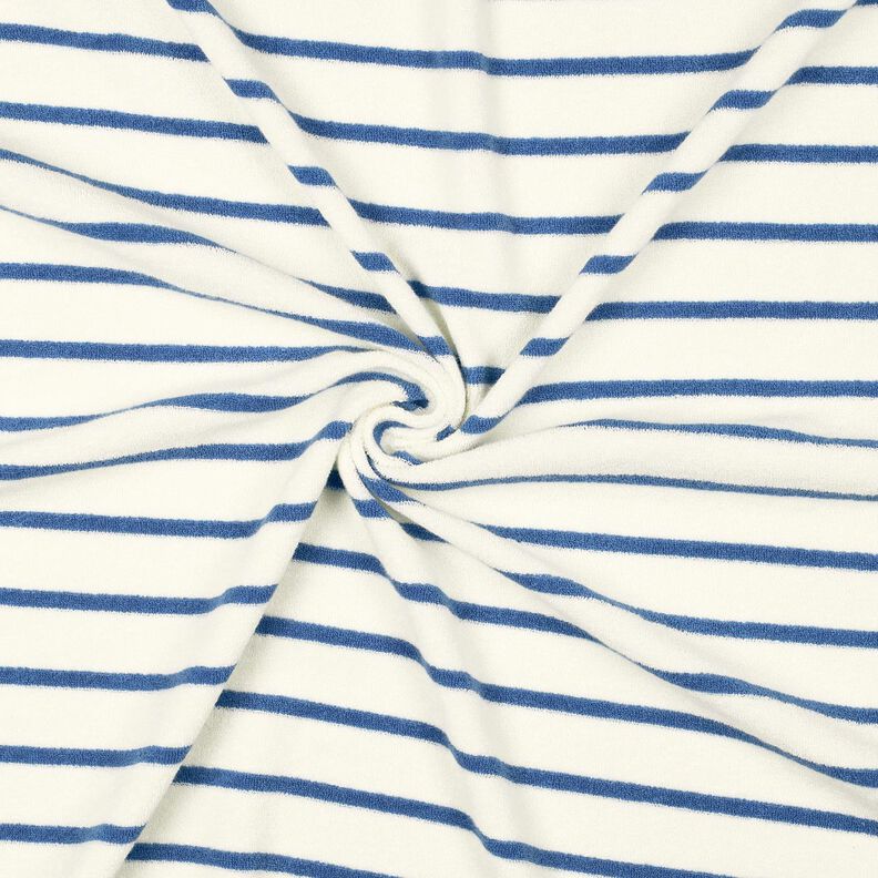 Maglia in spugna righe – avorio/blu brillante,  image number 3