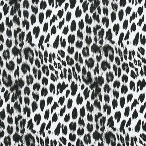 Stampa digitale leopardo delle nevi spazzolato French Terry – nero/bianco, 