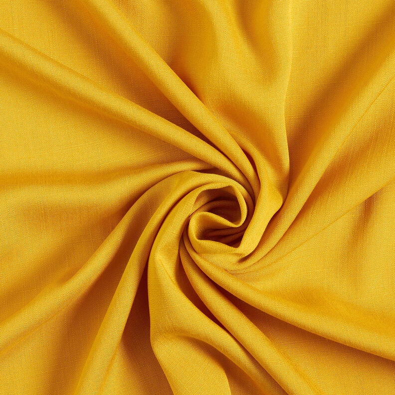 Tessuto in viscosa con aspetto lino – giallo curry, image number 1
