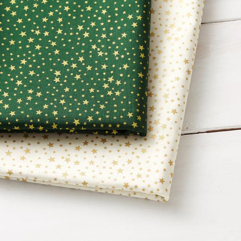tessuto in cotone cretonne cielo stellato natalizio, piccolo – bianco,  image number 3