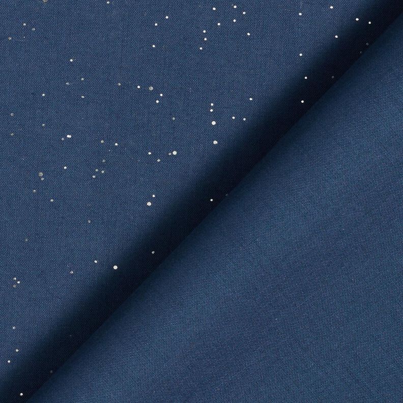 tessuto in cotone popeline stampa laminata Macchie argentate – blu notte/argento effetto, image number 4
