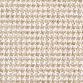 Tessuto grezzo per cappotto pied de poule – beige/bianco, 