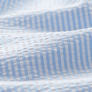 seersucker misto cotone, righe – azzurro/bianco lana, 