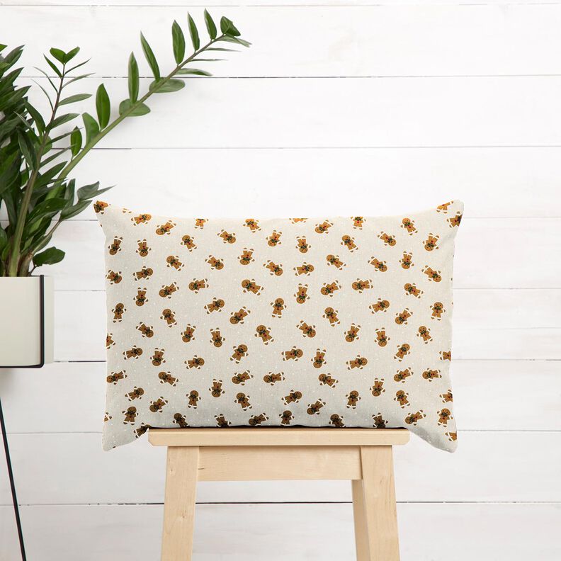 tessuto arredo tessuti canvas Omini di pan di zenzero – naturale/caramello,  image number 6