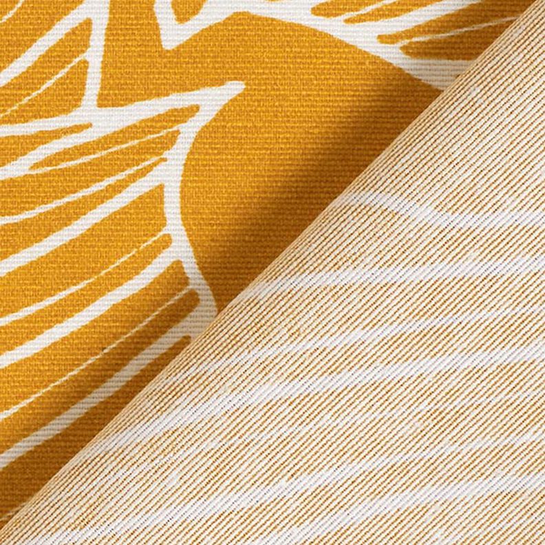 tessuto arredo tessuti canvas grandi foglie – giallo curry, image number 4
