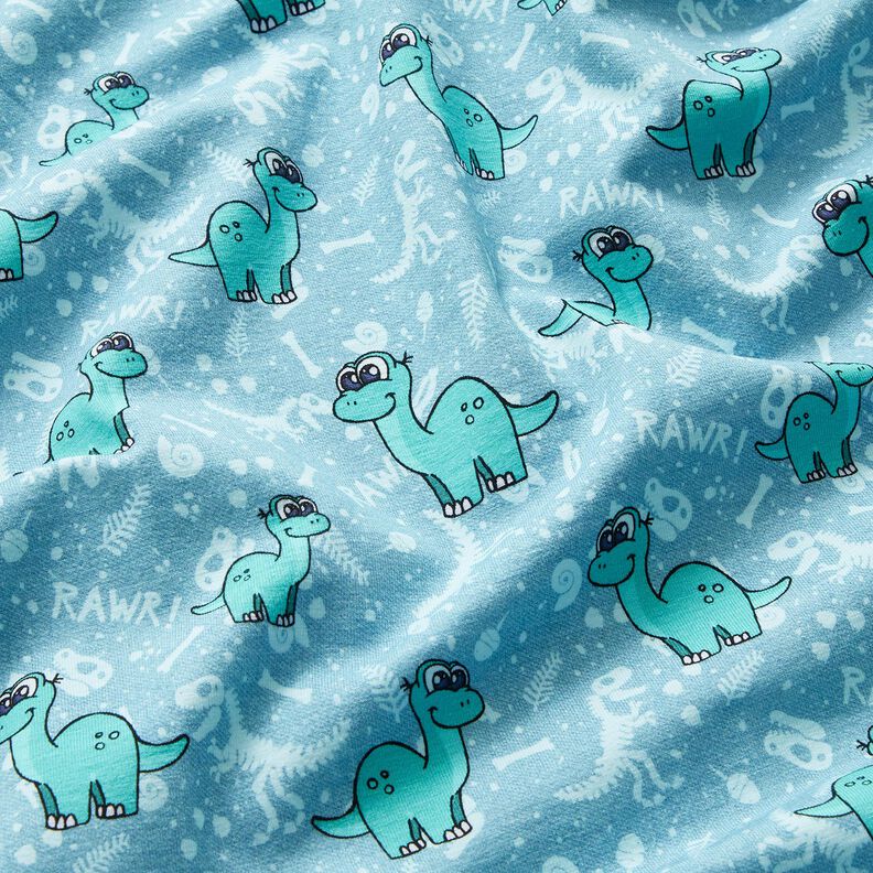 jersey di cotone Dinosauri e fossili | Glitzerpüppi – azzurro/menta piperita,  image number 2