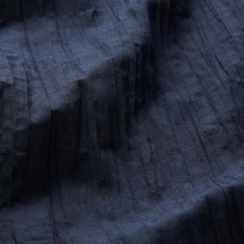 Tessuto in cotone increspato – blu marino,  image number 2