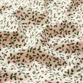 tessuto arredo tessuti canvas Mini agrifoglio – naturale/verde abete, 