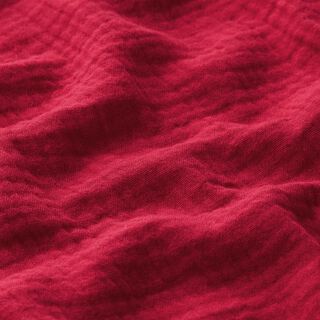 GOTS mussolina / tessuto doppio increspato | Tula – rosso carminio, 