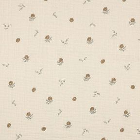 GOTS mussolina / tessuto doppio increspato Fiorellini romantici  | Poppy Fabrics – beige, 