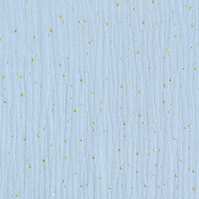 mussola di cotone, macchie dorate sparse – azzurro/oro, 