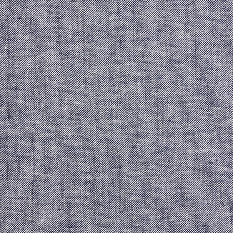 misto lino-cotone, spina di pesce – blu marino,  image number 1