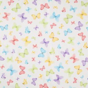 tessuto arredo mezzo panama Farfalle delicate &ndash; bianco/verde pastello, 