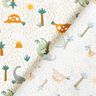 tessuto in cotone cretonne Dinosauri e palme – bianco lana/menta chiaro,  thumbnail number 4