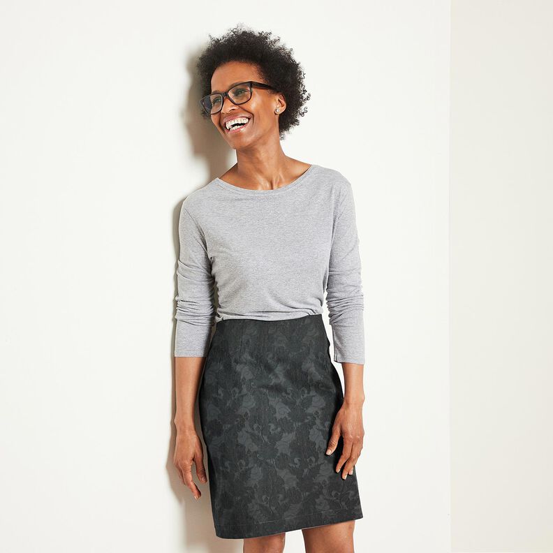 jacquard abbigliamento broccato fiori – nero, image number 6