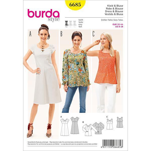 Abito / camicetta, Burda 6685, image number 1
