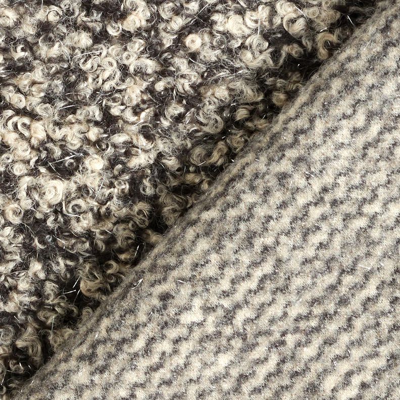 maglia bouclé Melange di fili glitterati – anacardo/nero, image number 4