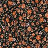 GOTS jersey di cotone fiori autunnali stampa digitale – nero/arancio pesca,  thumbnail number 2