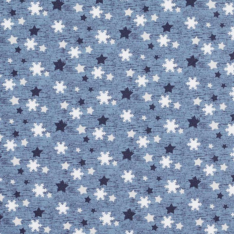 felpa garzata Fiocchi di neve e stelle stampa digitale – grigio blu,  image number 1