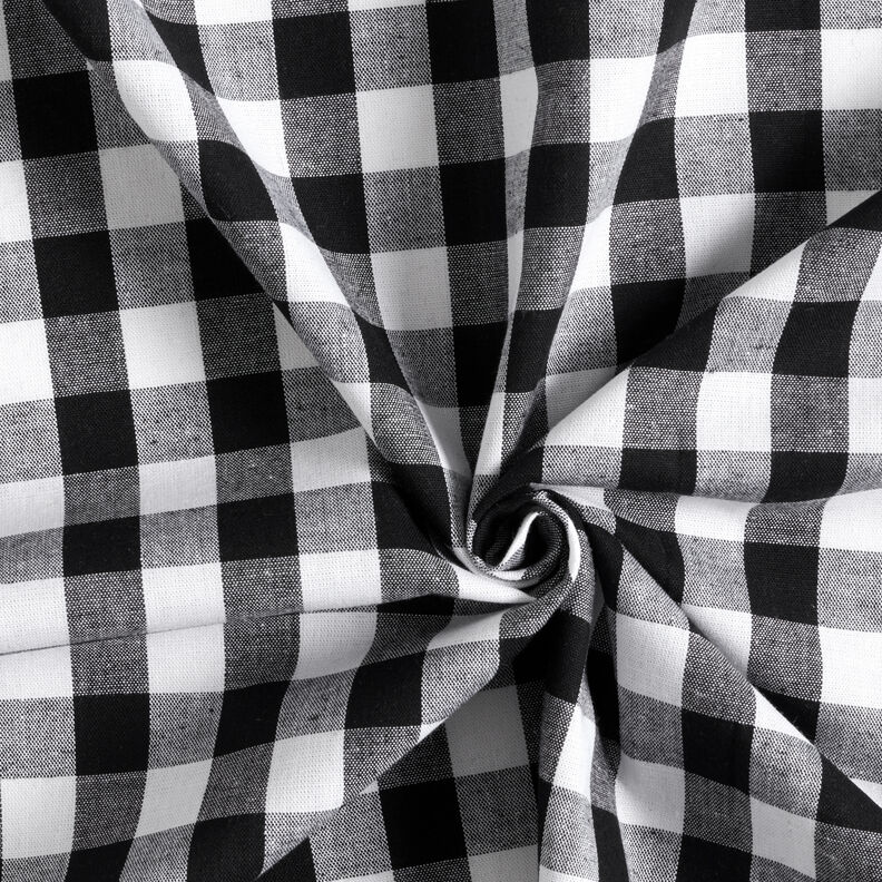 tessuto in cotone Quadro vichy 1,7 cm – nero/bianco,  image number 3