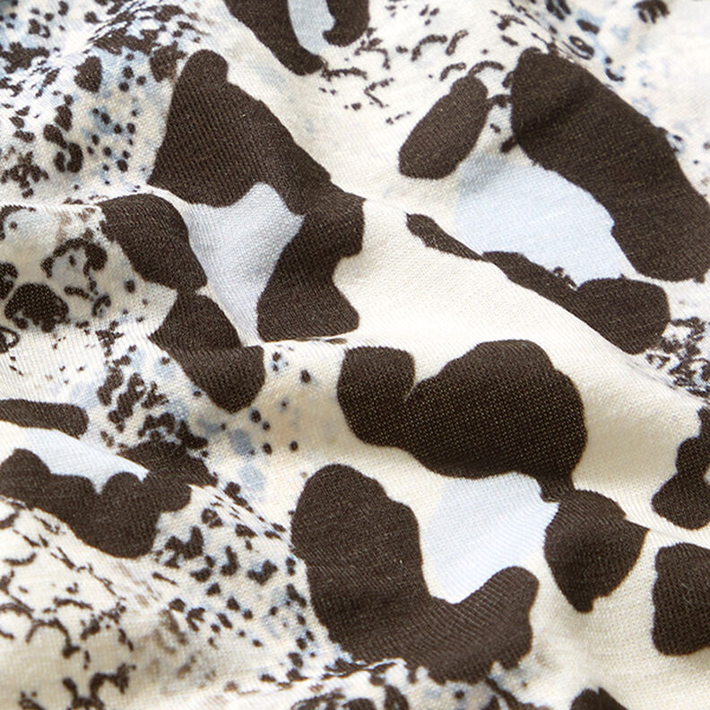 Jersey di poliestere stampato serpente – bianco/nero,  image number 2