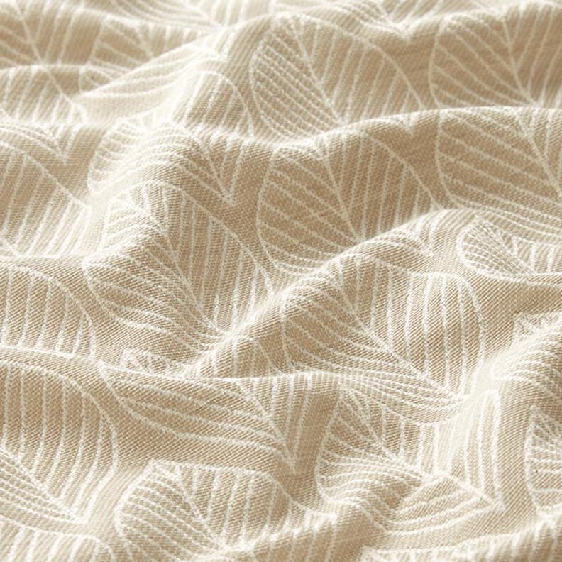 tessuto arredo jacquard foglie – beige,  image number 2