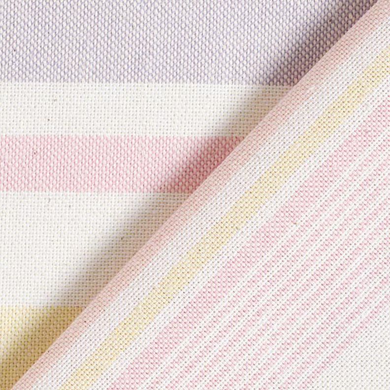 tessuto arredo mezzo panama Mix colorato a strisce riciclato – lillà pastello,  image number 4