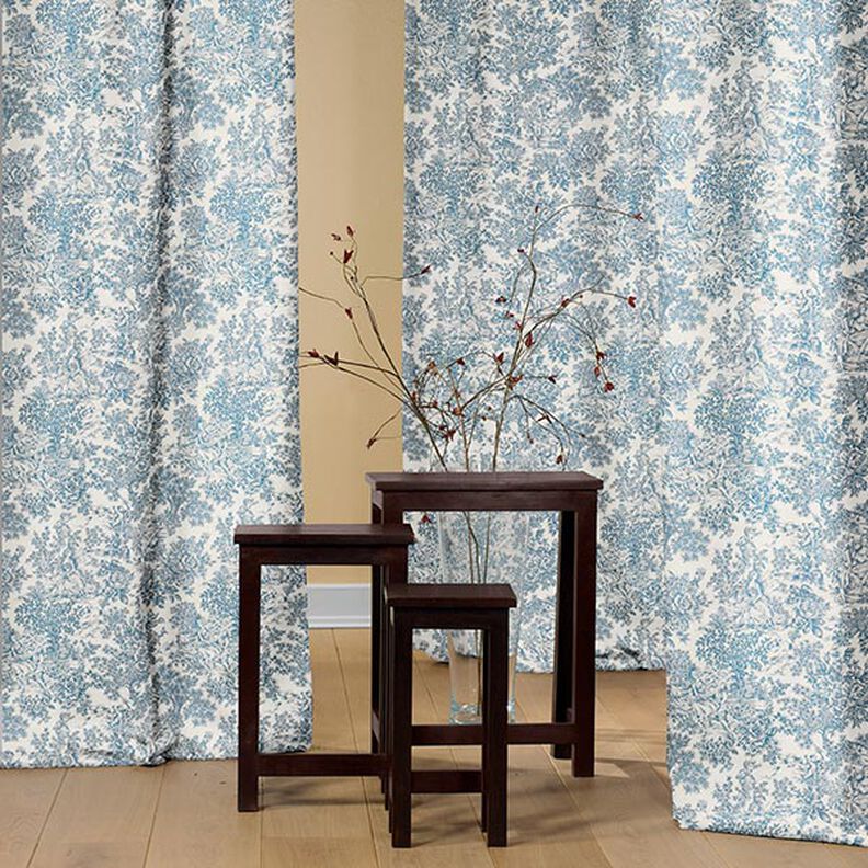 tessuto arredo tessuti canvas Toile de Jouy 280 cm – blu,  image number 7