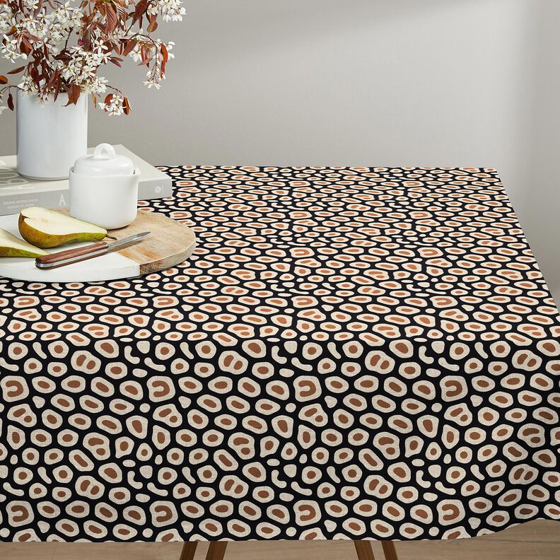 tessuto arredo mezzo panama Motivo leopardato astratto – nero/anacardo, image number 7