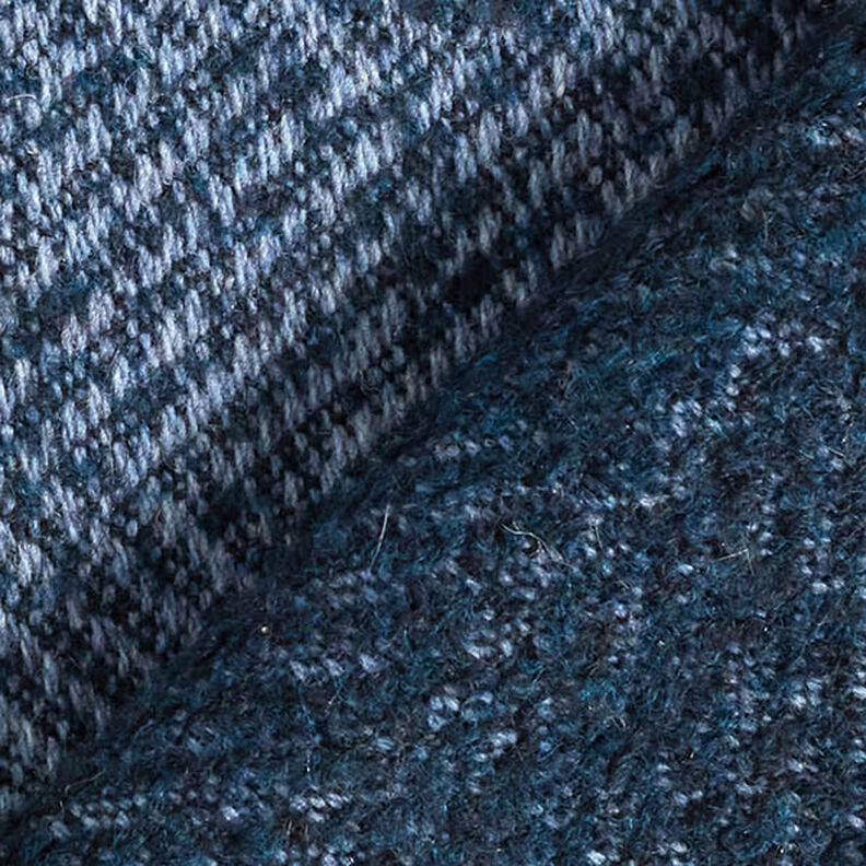 Tessuto per cappotto in tessuto misto lana zigzag – blu marino | Resto 50cm,  image number 4