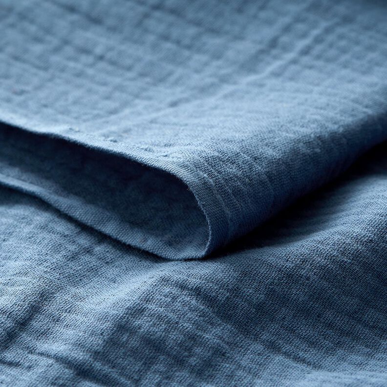 mussolina / tessuto doppio increspato – colore blu jeans,  image number 5