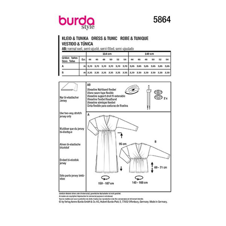 abito / Tunika taglie comode | Burda 5864 | 44-54,  image number 9