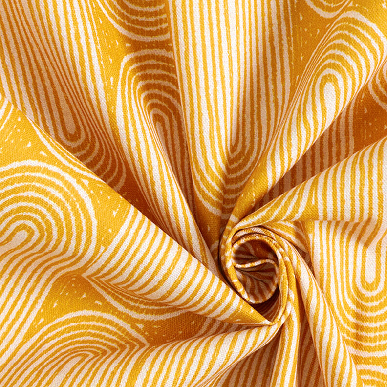 tessuto arredo mezzo panama Archi – giallo curry/naturale,  image number 3