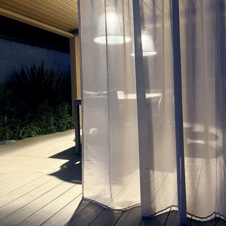 Outdoor tessuto per tende a vetro tinta unita 315 cm – naturale,  image number 8