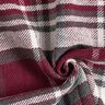 Tessuto per cappotto con retro in pelliccia quadrettato – rosso Bordeaux/grigio ardesia,  thumbnail number 3