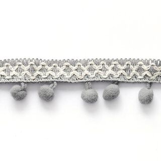 bordura con pompon croce [ 15 mm ] – grigio/bianco lana, 