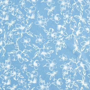 chambray Fioriture estive – azzurro/bianco lana, 