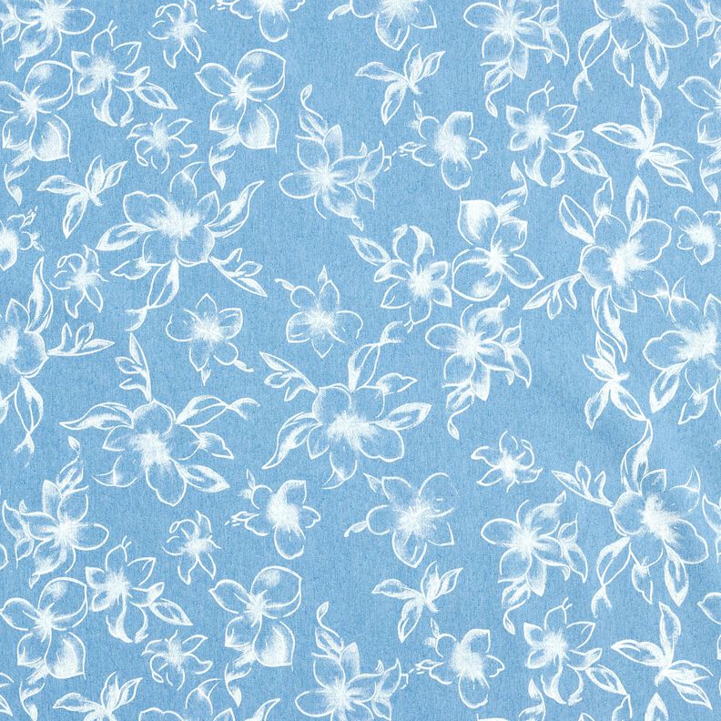 chambray Fioriture estive – azzurro/bianco lana,  image number 1