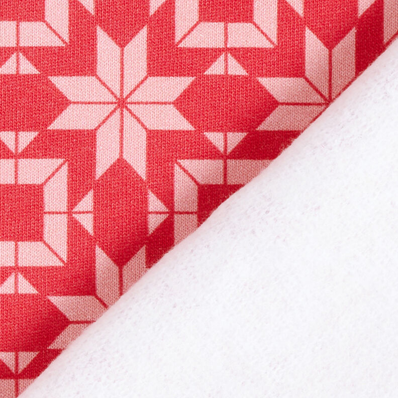 soffice tessuto in felpa, motivo norvegese – rosso/rosa,  image number 4