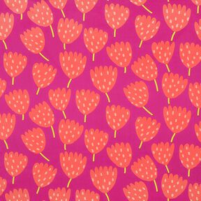 Popeline di cotone Tulips | Nerida Hansen – porpora/corallo, 