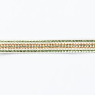 nastro tessuto motivo etnico [ 15 mm ] – bianco lana/verde, 