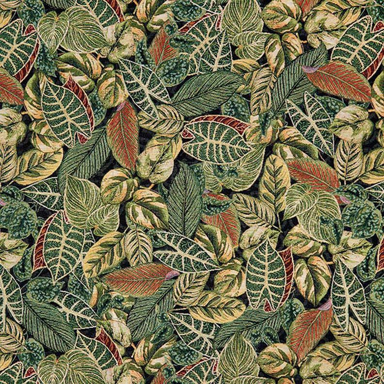 tessuto arredo gobelin foglie di palma – verde scuro,  image number 1