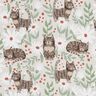 tessuto in cotone cretonne Gatti in un prato fiorito – grigio argento,  thumbnail number 1