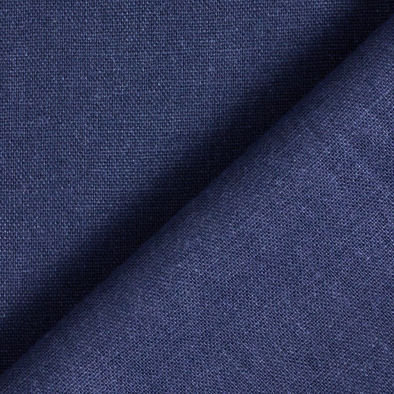 Tessuto in puro lino pesante tinta unita – blu marino,  image number 3