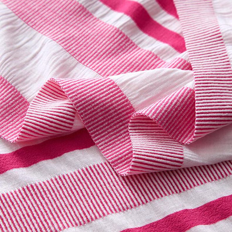 jersey di viscosa effetto stropicciato – bianco/pink,  image number 3