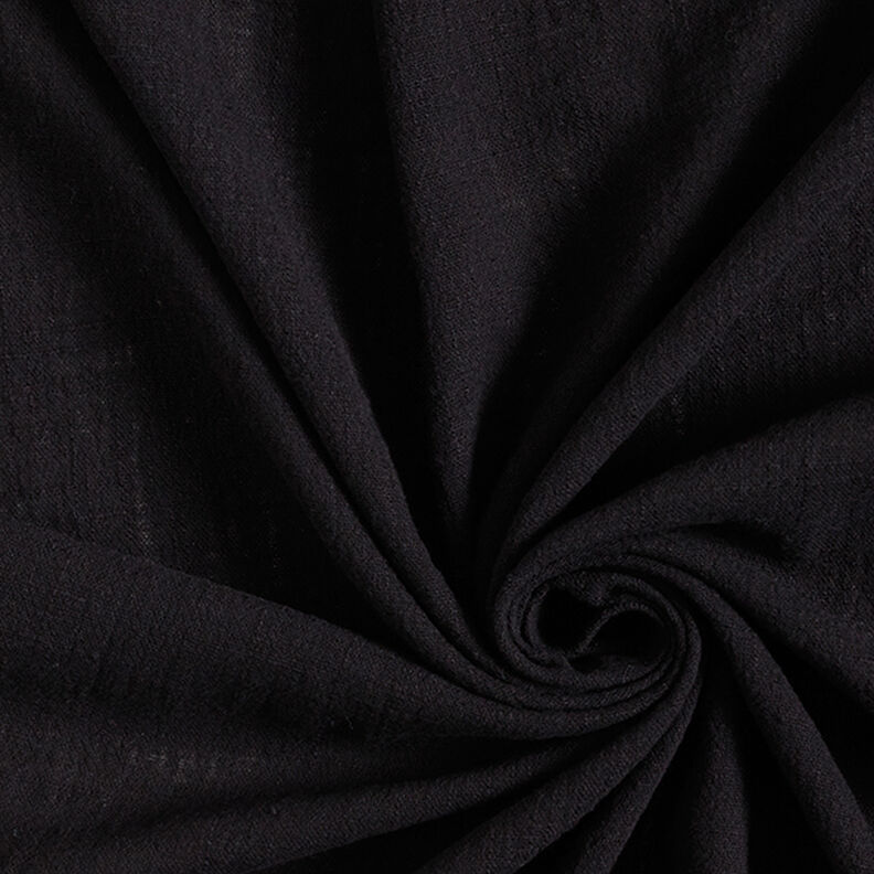 tessuto in cotone effetto lino – nero,  image number 1