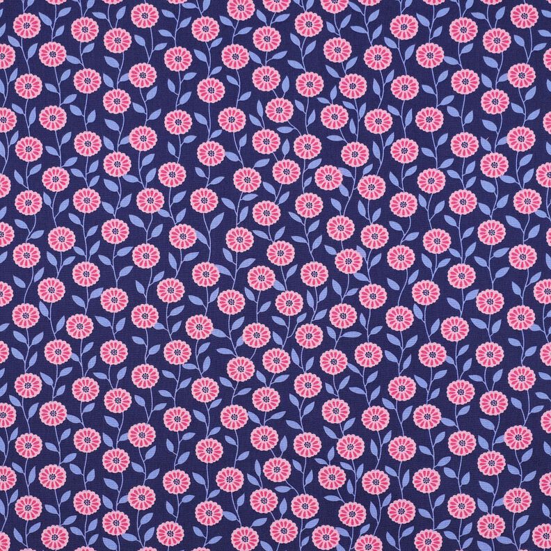 popeline di cotone Fiorellini estivi | Poppy Fabrics – rosa/indaco,  image number 1