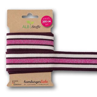 nastri jacquard bio Stripe Me College [200 cm | 3,5 cm ] | Albstoffe  – lillà/bianco, 