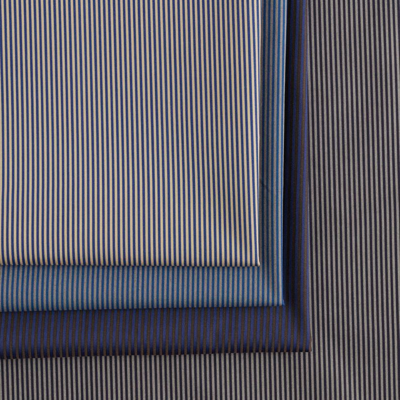 Tessuto per camicia a righe verticali – nero/grigio,  image number 5